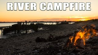 River Campfire by Shipwreck and Abandoned Fort.