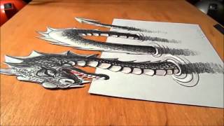 Как нарисовать Лохнесское Чудовище карандашом 3D