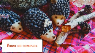 Ежик из семечек! Поделки для детей! Осенняя поделка в детский сад!Crafts with children.
