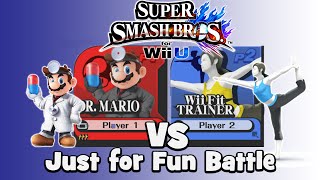 Dr. Mario vs. Wii Fit Trainer - Super Smash Bros Wii U Just For Fun Battle!