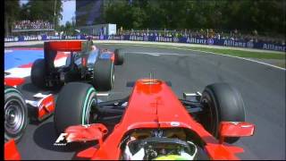 Formula1 2010 Italian GP Replay of Start (Button´s car damaged) [HD]