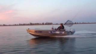Алюминиевая моторная лодка WyatBoat 430C (Вятбот 430С) под мотором Honda 20 л.с.