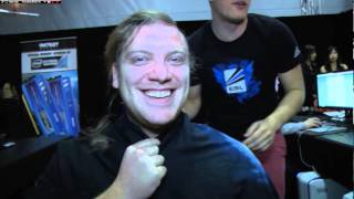 Joe Miller shaves his hair