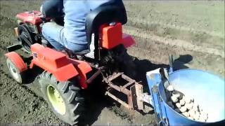 Посадка картофеля на мини тракторе Forte T-121HT 12 л.с.