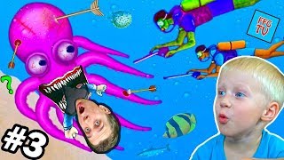 ОСЬМИНОГ ОБЖОРА ЧИСТИТ ОКЕАН в игре Tasty Planet #3 Forever Даня и ПАПА Играют на FFGTV для детей