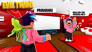 My Evil Twin HACKED MY COMPUTER.. HE CONTROLLED ME! (Roblox Bloxburg)