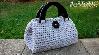 DIY Tutorial - Crochet Easy Casual Friday Handbag with Lining - Lined Purse Bag Bolsa Borsa