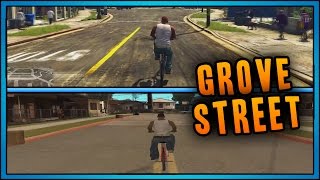 GTA 5: GTA 5 Grove Street vs GTA San Andreas Grove Street!!
