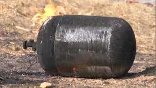 Взрыв газовых баллонов. Безопасные газовые баллоны.