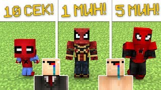 МАЙНКРАФТ ЧЕЛОВЕК-ПАУК: 5 МИНУТ / 1 МИНУТА / 10 СЕКУНД! В майнкрафте! Minecarft битва строителей