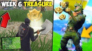FORTNITE WEEK 6 TREASURE Location! | Search Between A Metal Bridge, Three Billboards & A Crashed Bus