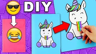 CAHIER QUI CHANGE D'HUMEUR DIY EMOJI LICORNE BACK TO SCHOOL