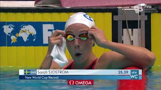Sarah Sjostrom  Record 50m mariposa Copa Mundial FINA Kazan 2018