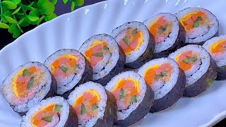 【小穎美食】孩子愛吃的壽司在家就能做，做法非常簡單，好吃的停不下來～