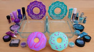 Purple vs Teal - Mixing Makeup Eyeshadow Into Slime ASMR 293 Satisfying Slime Video