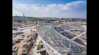 Стадион Волгоград-Арена.Июль 2017.Монтаж мембранной кровли|Аэросъемка Волгоград