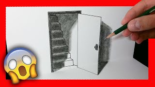Cómo dibujar una puerta 3D - ilusión óptica