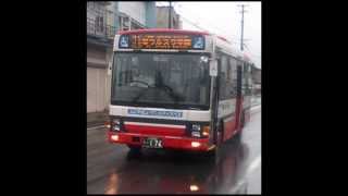 南部バス　エルガミオ　KK-LR233J1　エンジン音（ラピアバスターミナル外から録音）