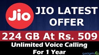 Reliance JIO 224 GB Plan At Rs. 509 | Unlimited Voice Calling For 1 Year | JioFi Latest July Offer