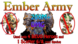 Castle Clash - Ember Army 200M+ DMG without Aries, Medusa [F2P Heroes]