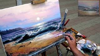 Морской пейзаж маслом. Speedpaint oil painting