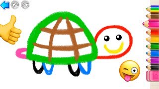 DRAWING a turtle for KIDS | Развивающая игра. РИСОВАЛКА! ДЕТСКИЕ РАСКРАСКИ