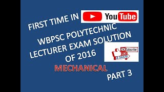 WBPSC recruitment 2019 ||LECTURER IN GOVERNMENT POLYTECHNIC  ||Previous Year QUESTION PART 3