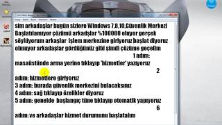 Windows 7 8 10 Güvenlik Merkezi Başlatılamıyor sorunu çözümü çooooook kolay