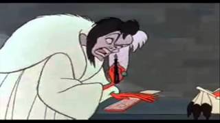 Cruella De Vil blast the pen ink to the Queen of Hearts, Oogie Boogie, Prince John & The Grinch