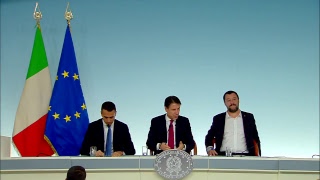 Consiglio dei Ministri n. 24, conferenza stampa di Conte, Salvini e Di Maio
