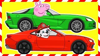 Машинки. Мультик. Гонки. Щенячий патруль. Фиксики. Свинка Пеппа.Learn colors.