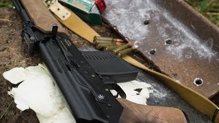 Стреляем по бронепластине из карабина Вепрь