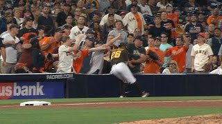 Solarte dives into stands to make great catch
