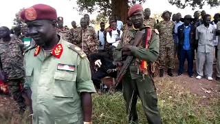 Gen. Mattata speaking to SPLA IO FORCES IN EQUATORIA Region