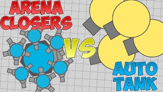 Diep.io #14 // UPDATE // AUTOTANK ARMY VS ARENA CLOSER // COVERING DOMINATOR FROM ENEMY TEAM