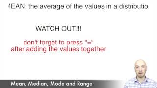 Mean Median Mode Range