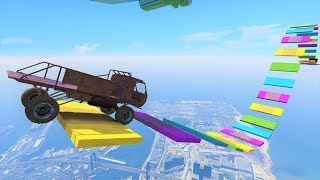 قراند 5 : باركور سيارات ماب الملون ?? GTA Online -Rainbow Map Parkour