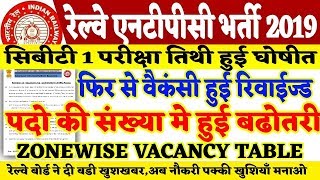 रेल्वे NTPC भर्ती 2019 परीक्षा तिथी घोषीत/RRB RAILWAY NTPC VACANCY INCREASE/Official Notification