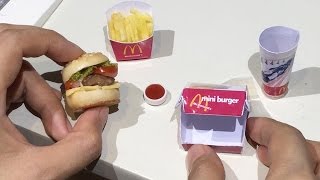 DIY: Mini Food McDonald's Burger & Fries with Coke (Miniature Cooking Sounds) (ASMR) (KITCHEN SET)