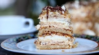 Homemade Meringue Cake Napoleon Наполеон Mille Feuille Recipe - Heghineh.com