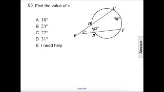Geometry Circles Tangents & Secants Pt 3 Q95