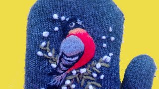 Hаnd Embroidery|Christmas embroidery |Stumpwork| Вышивка на варежках