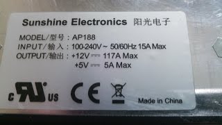 Запуск китайского блока питания  Sunhine Electronics AP188   от сервера без материнской  платы.