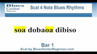 Scat 4 Note Blues Lead Guitar Rhythms Bar 1