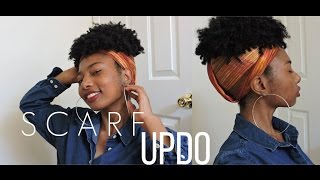SUPER Easy Scarf Updo for Natural Hair !
