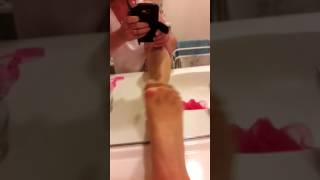 nylon feet footjob