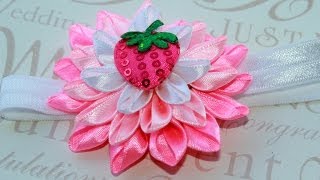 Мастер класс Цветок Канзаши / Kanzashi flowers