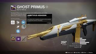 Destiny 2 Ghost Primus!  Leviathan Raid Auto Rifle Review
