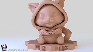 Final Touches on the Twitch Kittens Figure #artstation !mug