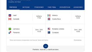 Calendario de Cuartos de final copa de oro 2019